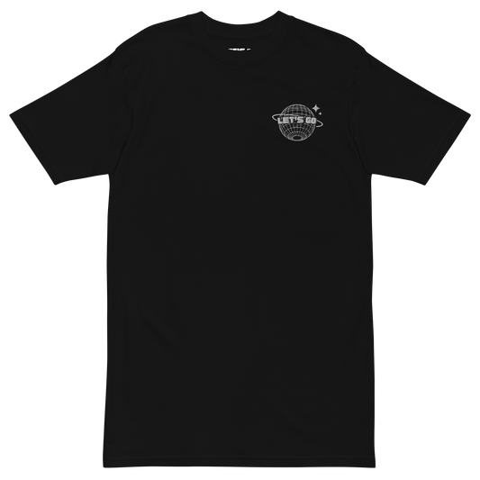 LETS GO - Black Embroidered Tee